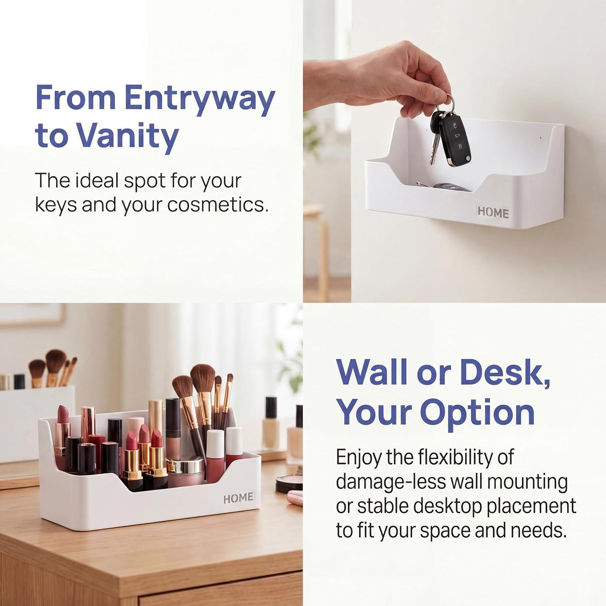 Wall Mounted Plastic Shelf, White, 1 Shelf, Ideal for Bedroom, Dorm, Office, RV - Easy to Install, Organizes Small Items