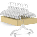 Quality Clear Plastic Hangers 12 Pack - Durable Crystal Cut Heavy Duty Hangers for Clothes, Shirts, Suits, Coats, Dresses