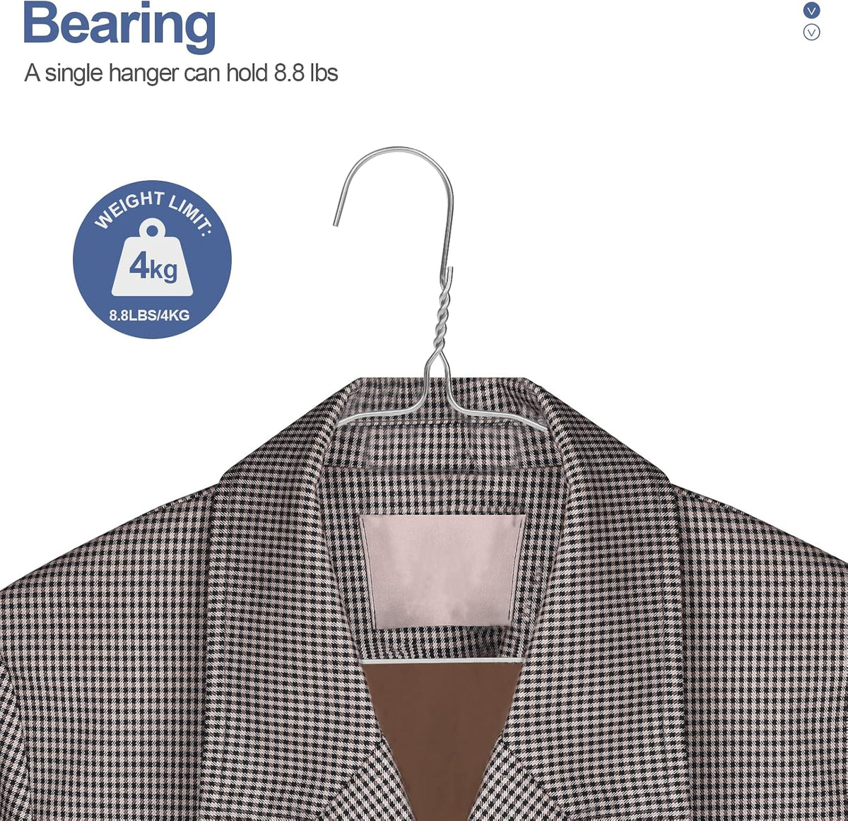 SPECILITE Metal Wire Clothes Hangers Bulk 100 Pack with Grooves, Silver