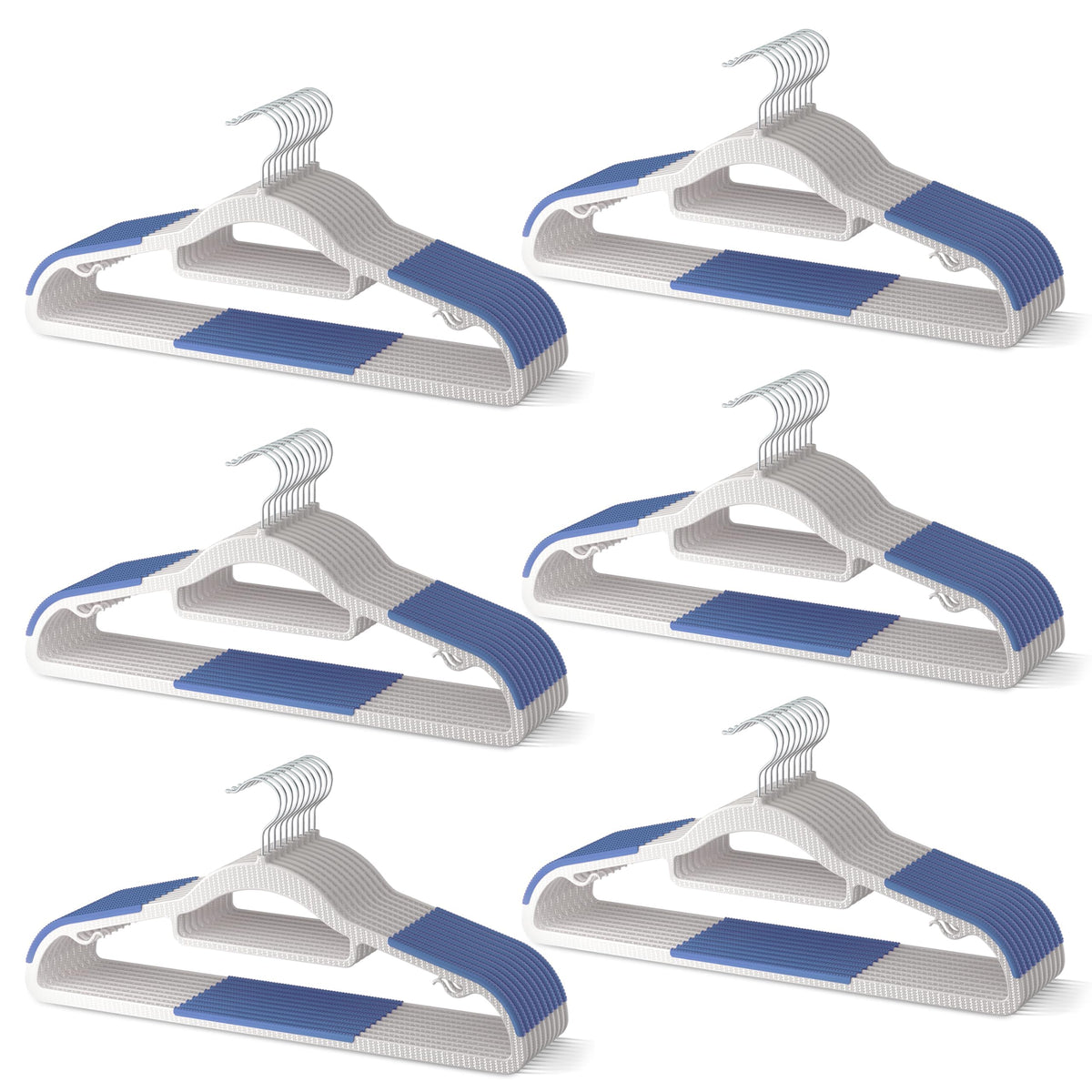 20 Pack Heavy Duty Plastic Hangers, Non Slip Clothes Hangers with Rubber Pads and 360° Hook - Thin Space Saving Hanger, Closet Organizer for Shirt, Pants, Suit, Skirt,Coat - Gray
