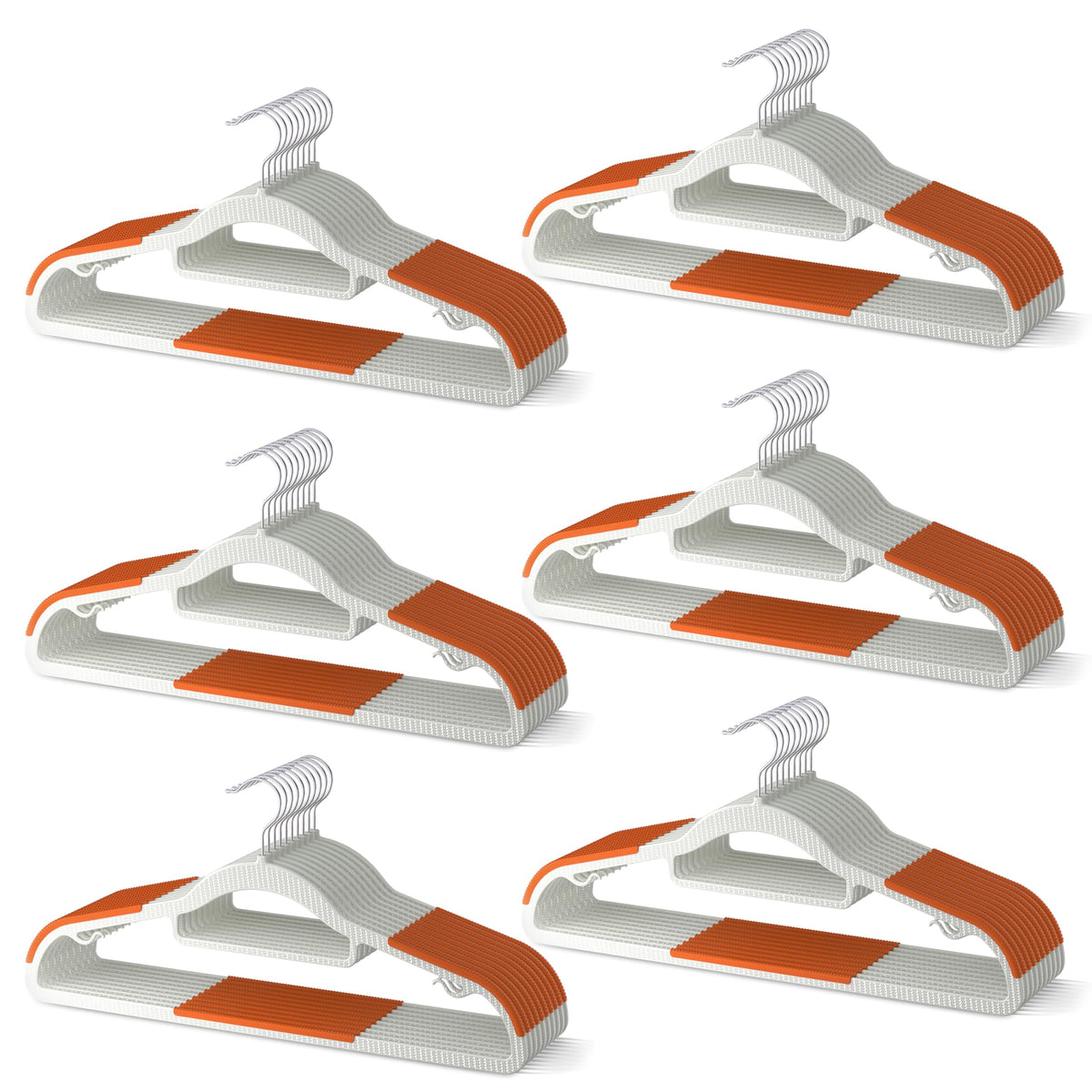 20 Pack Heavy Duty Plastic Hangers, Non Slip Clothes Hangers with Rubber Pads and 360° Hook - Thin Space Saving Hanger, Closet Organizer for Shirt, Pants, Suit, Skirt,Coat - Gray