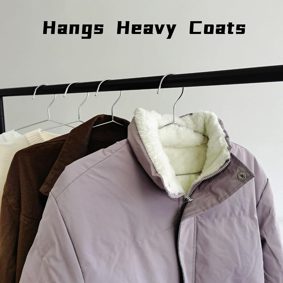 Wire Hangers 100 Pack, Heavy Duty, Space Saving, Stainless Steel, Silver, 16.5inches Closet Hangers for Hanging Coats, Suits, Jackets, Shirts,T-Shirt