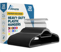 Lifemaster Plastic Clothes Hanger Set - 20 Pieces Versatile, Lightweight, Space-Saving, Non-Slip, Slim Designed, Dry and Wet Clothes Hanger Set with 360° Swivel Hook and Rubber Coating - Gray
