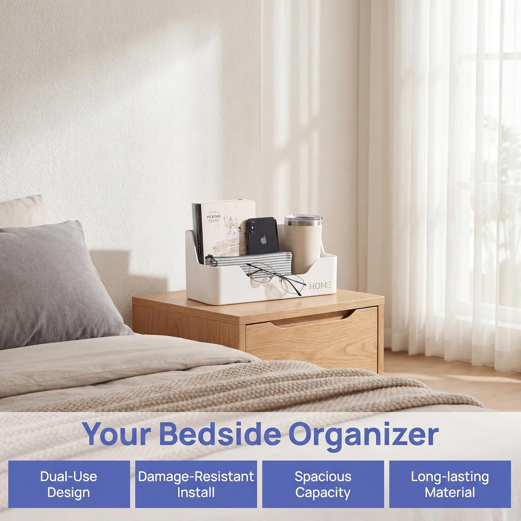 Wall Mounted Plastic Shelf, White, 1 Shelf, Ideal for Bedroom, Dorm, Office, RV - Easy to Install, Organizes Small Items