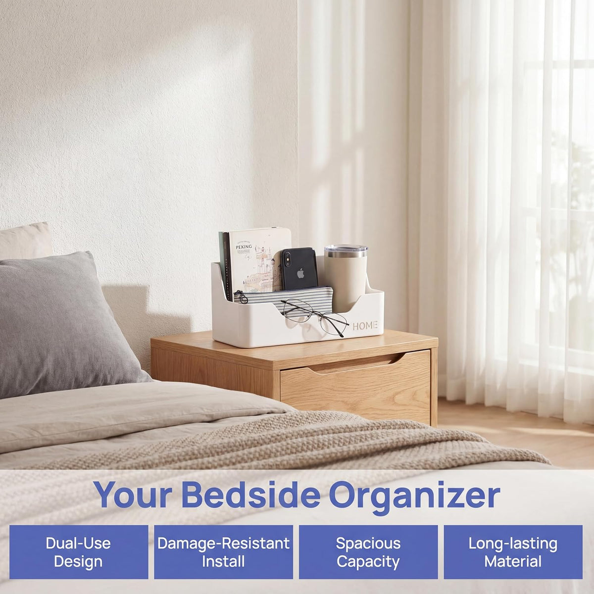 Wall Mounted Plastic Shelf, White, 1 Shelf, Ideal for Bedroom, Dorm, Office, RV - Easy to Install, Organizes Small Items