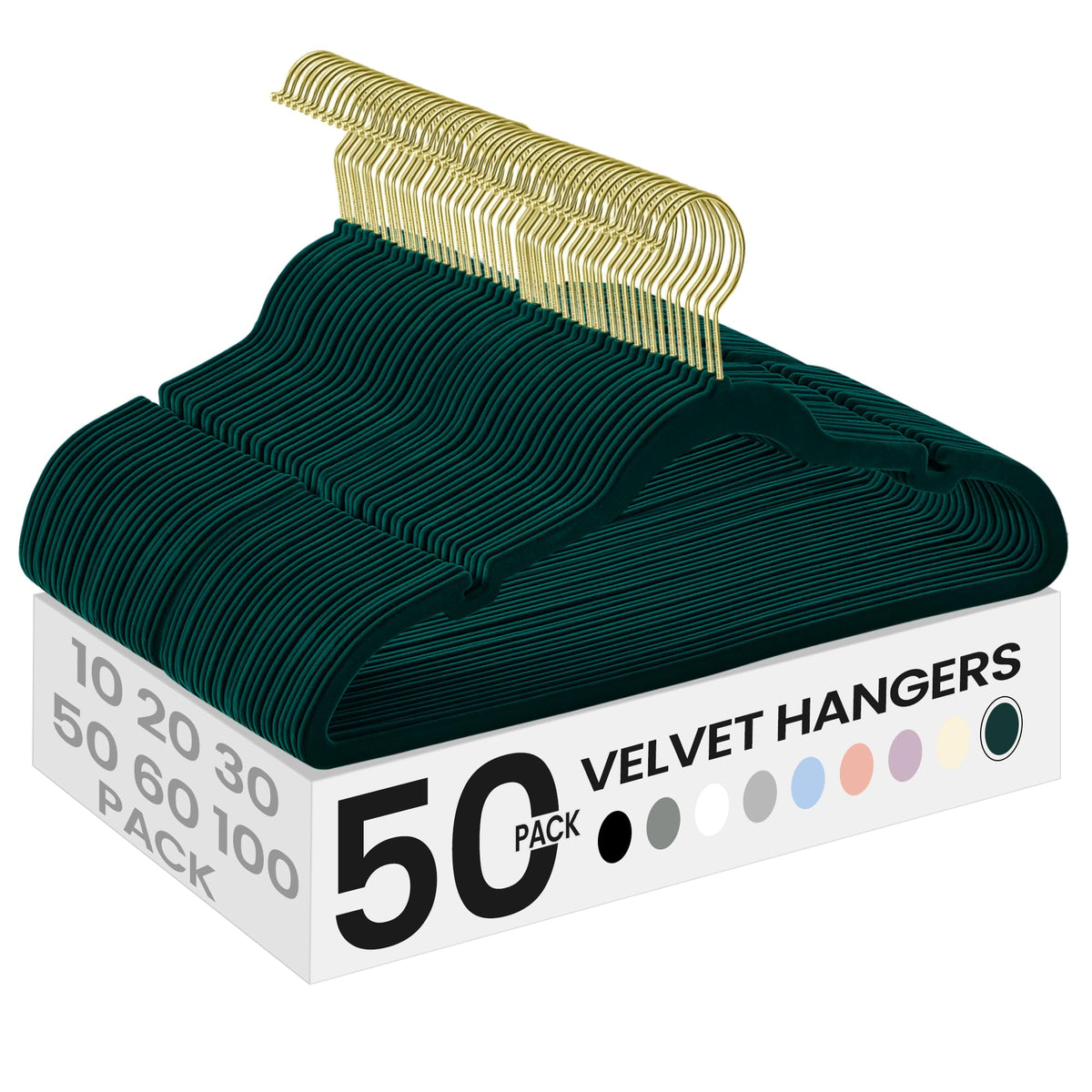 SONGMICS Velvet Hangers 50 Pack, Non-Slip Clothes Hangers, Space-Saving