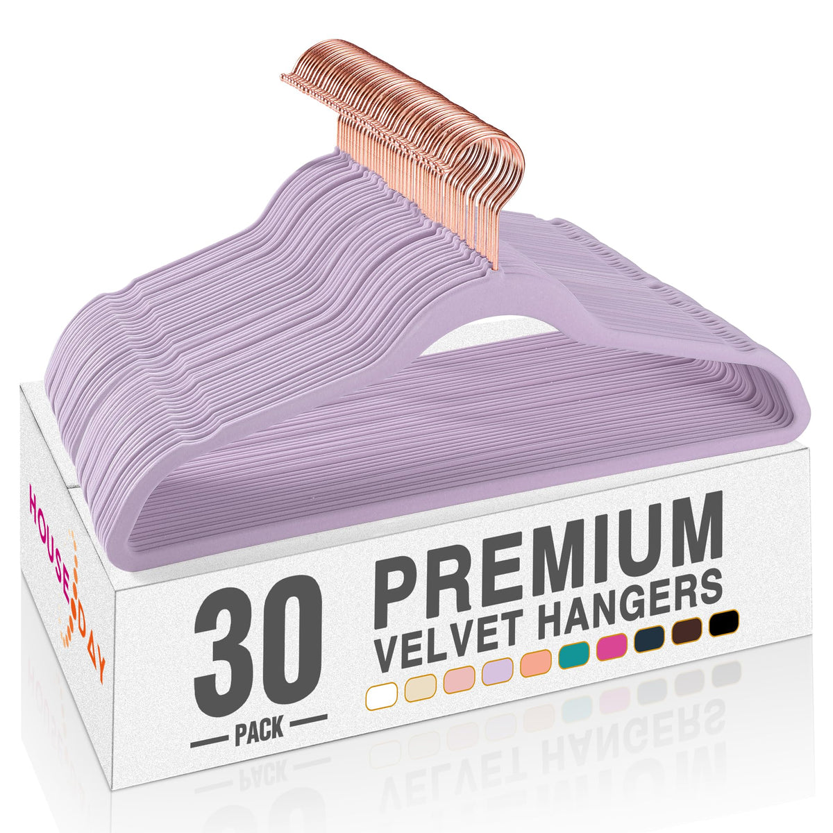 HOUSE DAY Pink Velvet Hangers 60 Pack, Premium Non-Slip Felt Clothes Hanger