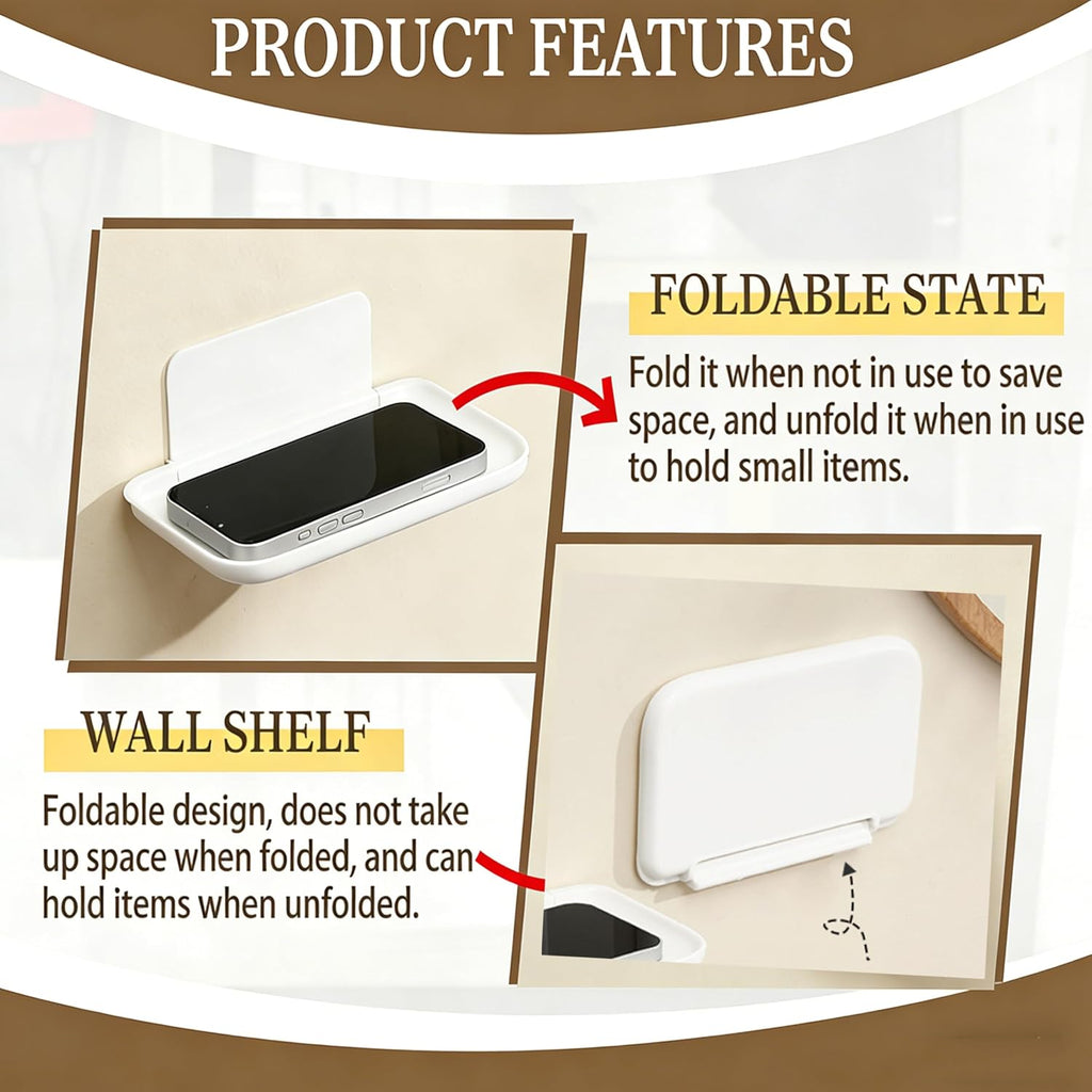 Folding RV Shelf, 2 Pack Fold Down Plastic Storage Rack