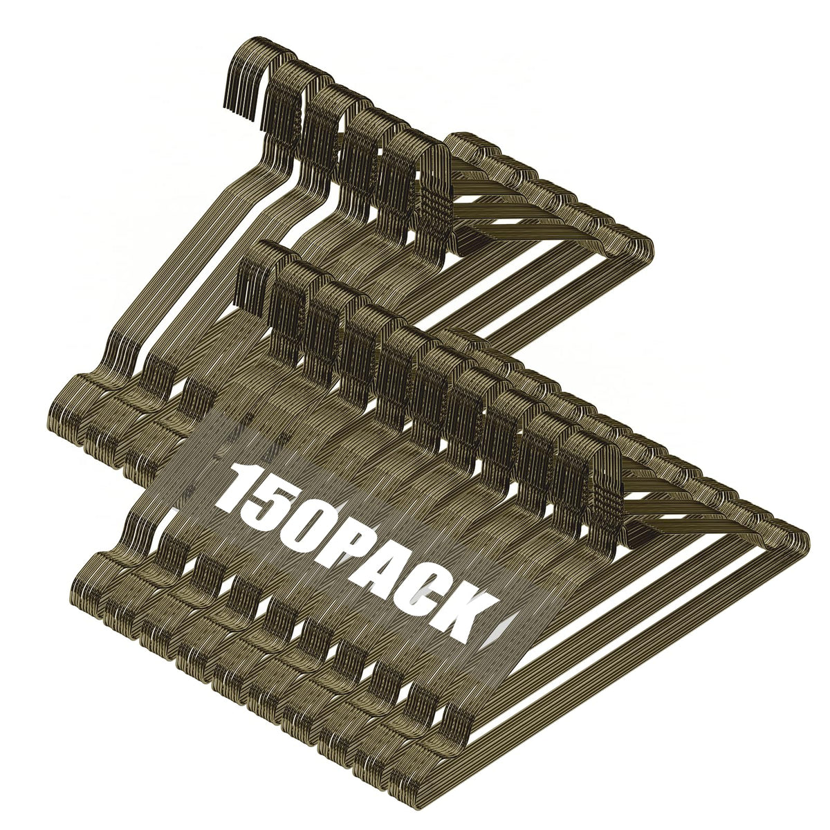 SPECILITE Metal Wire Clothes Hangers Bulk 100 Pack with Grooves, Silver