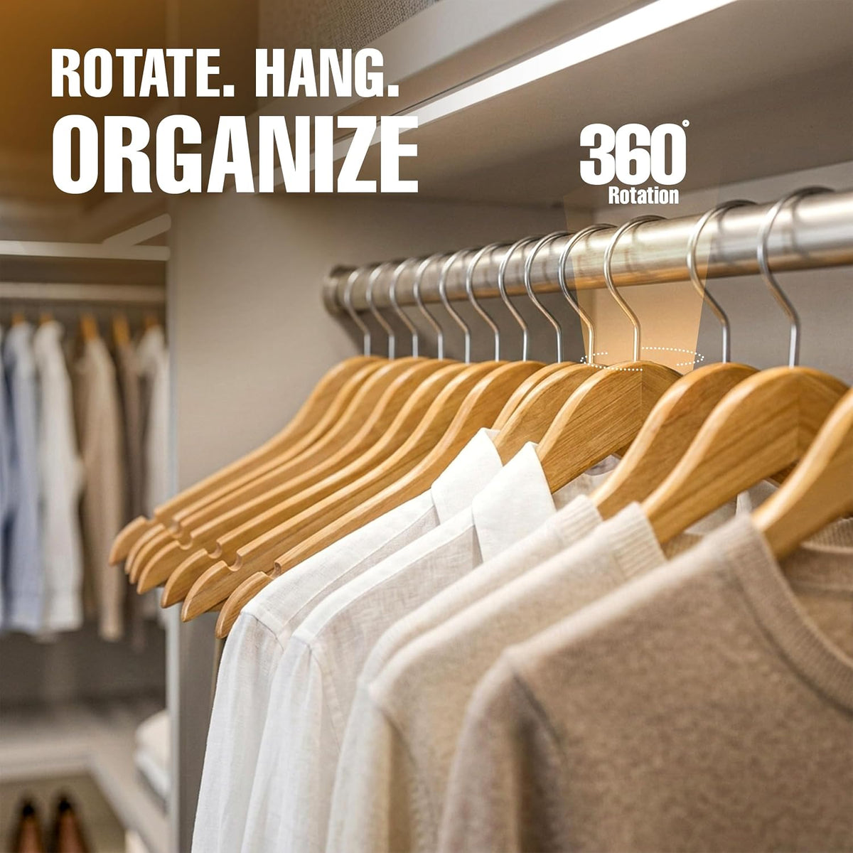 Utopia Home Wooden Hangers 20 Pack – Slim Suit Hangers Natural