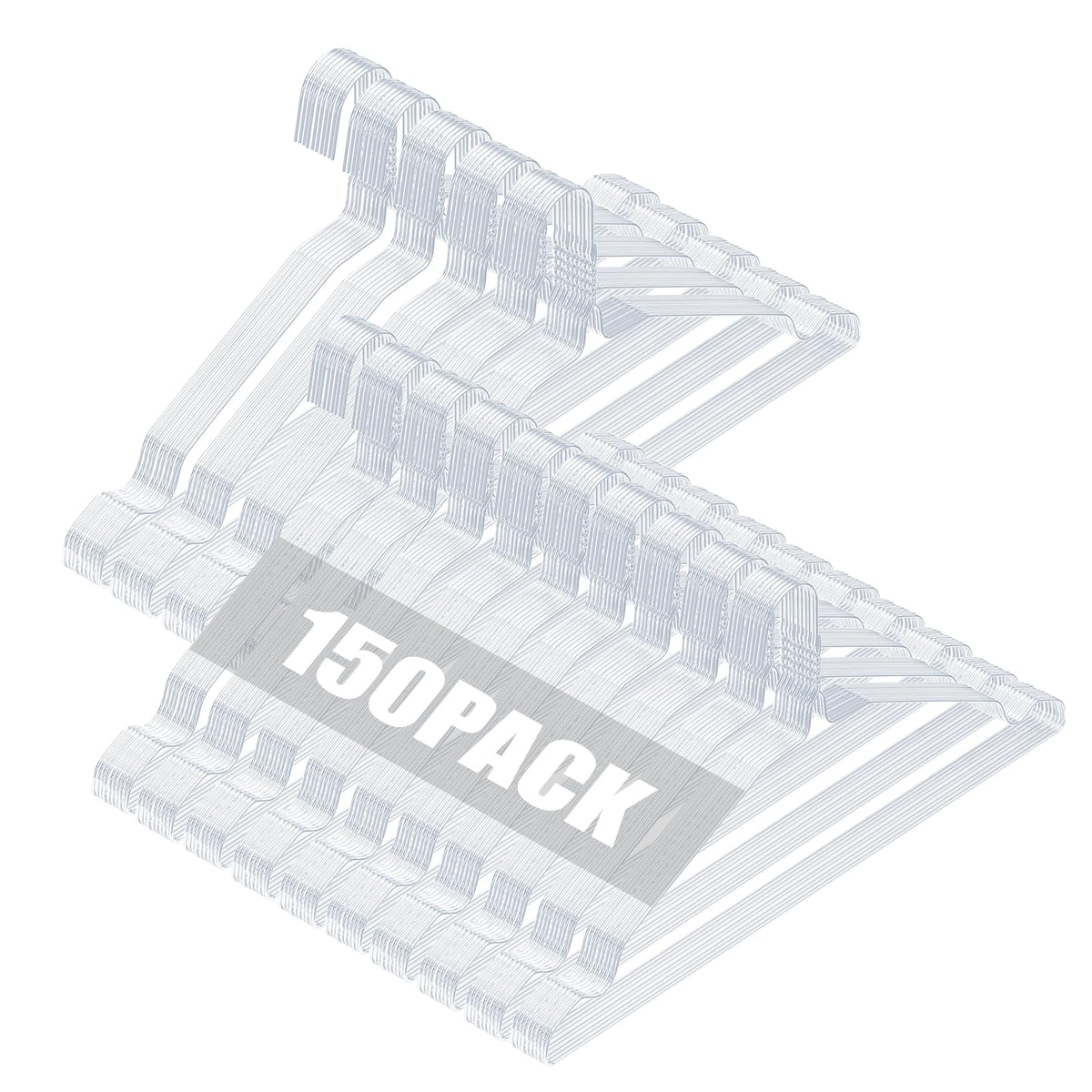 SPECILITE Metal Wire Clothes Hangers Bulk 100 Pack with Grooves, Silver