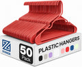 Clothes Hangers - White, Plastic Hangers 50 Pack for Shirts, Dresses, and Pants - Durable, Flexible Plastic Clothing Hangers