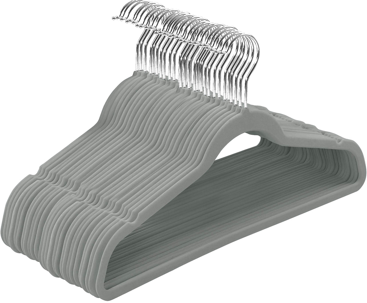 Utopia Home Velvet Hangers, Black, 50 Pack