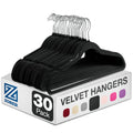 Zober Black Velvet Hangers 50 Pack, Slim Non Slip Clothes Hangers