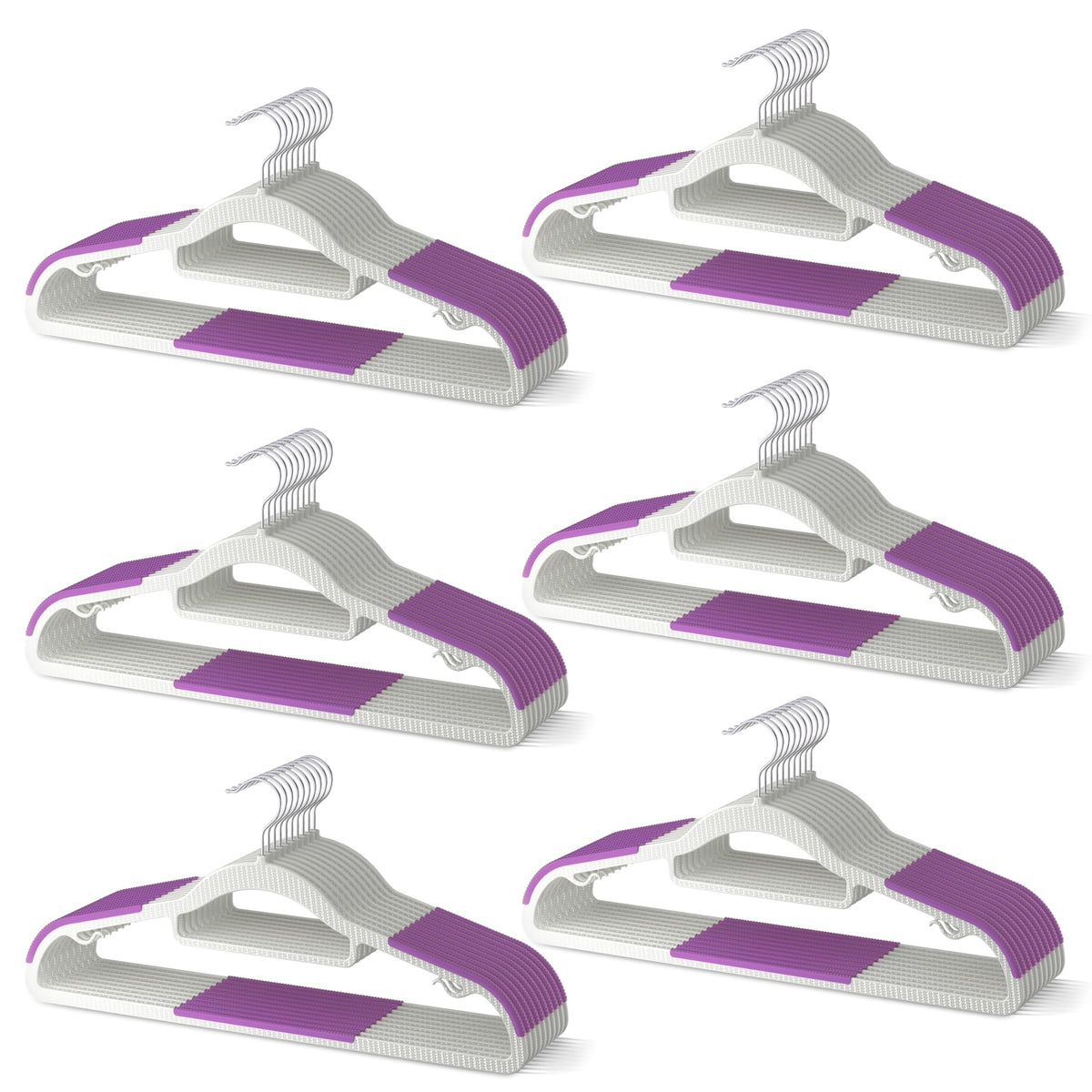 20 Pack Heavy Duty Plastic Hangers, Non Slip Clothes Hangers with Rubber Pads and 360° Hook - Thin Space Saving Hanger, Closet Organizer for Shirt, Pants, Suit, Skirt,Coat - Gray