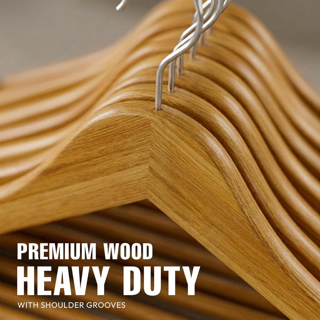 Utopia Home Wooden Hangers 20 Pack – Slim Suit Hangers Natural