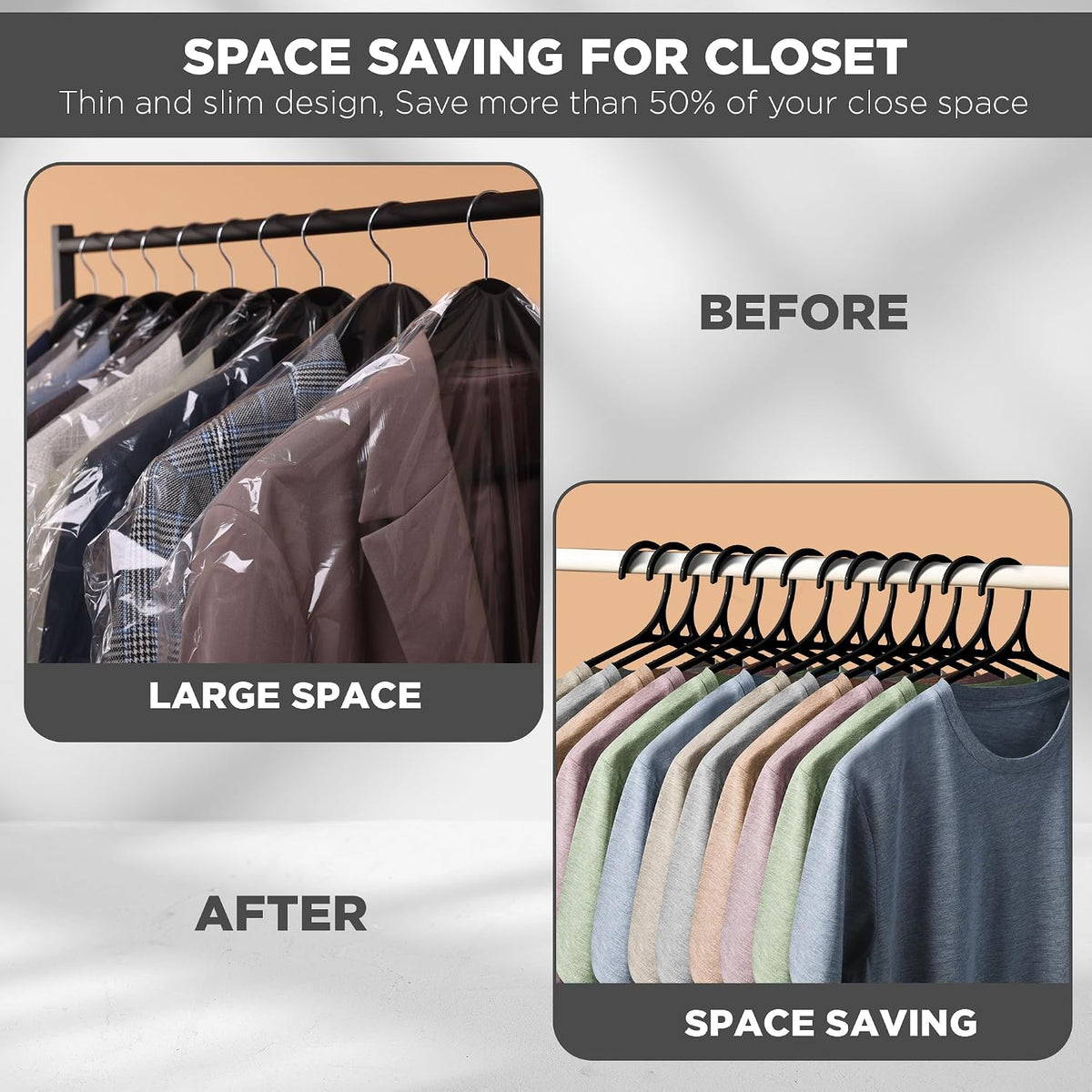 Utopia Home Plastic Hangers 20 Pack – Non-Slip with Pants Bar White