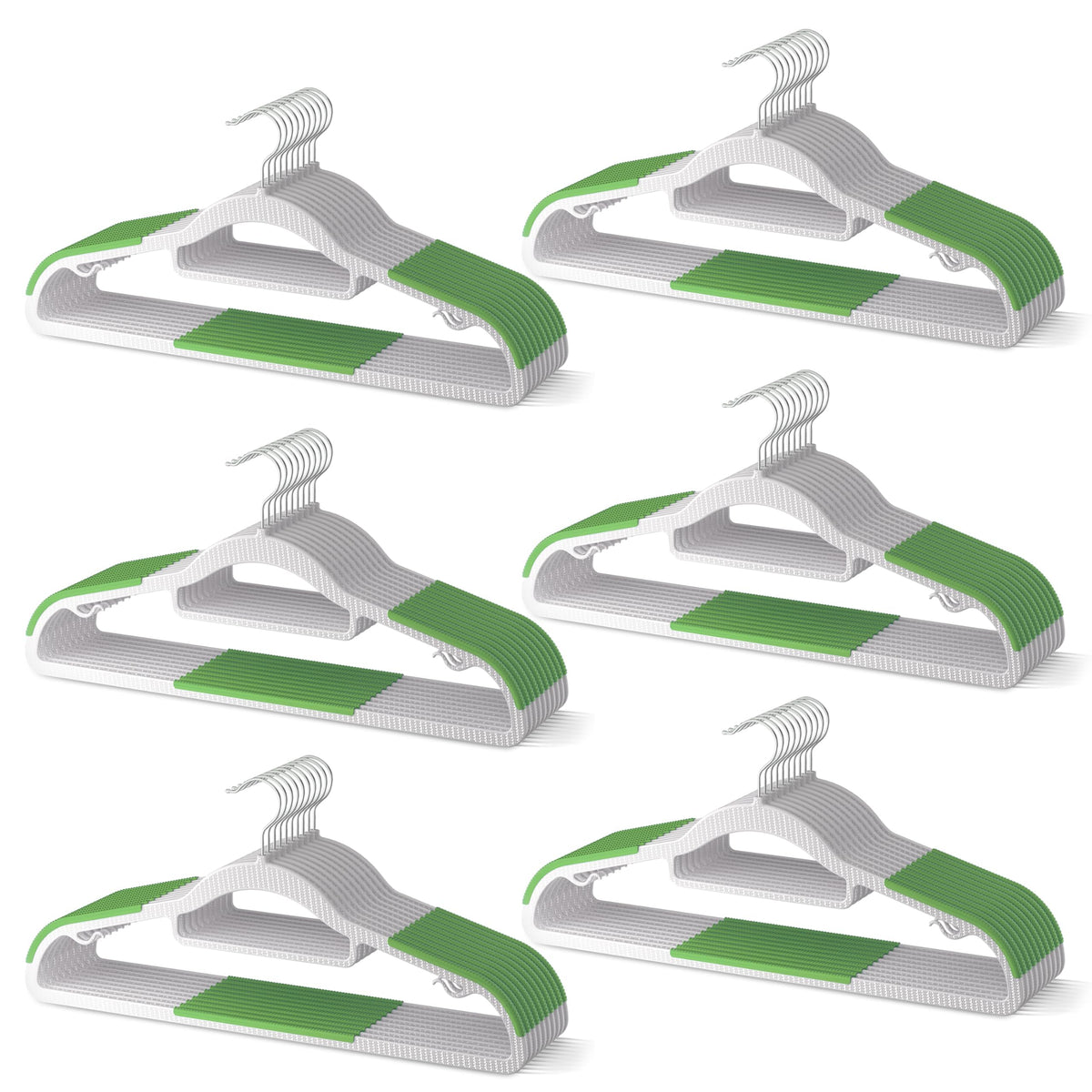 20 Pack Heavy Duty Plastic Hangers, Non Slip Clothes Hangers with Rubber Pads and 360° Hook - Thin Space Saving Hanger, Closet Organizer for Shirt, Pants, Suit, Skirt,Coat - Gray