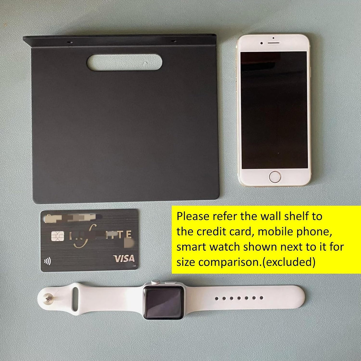 Small Floating Shelf –3mm Thick, 6.5 inch, Metal Wall Shelf, Metal Floating Shelves for Echo, Cameras, Small Speaker