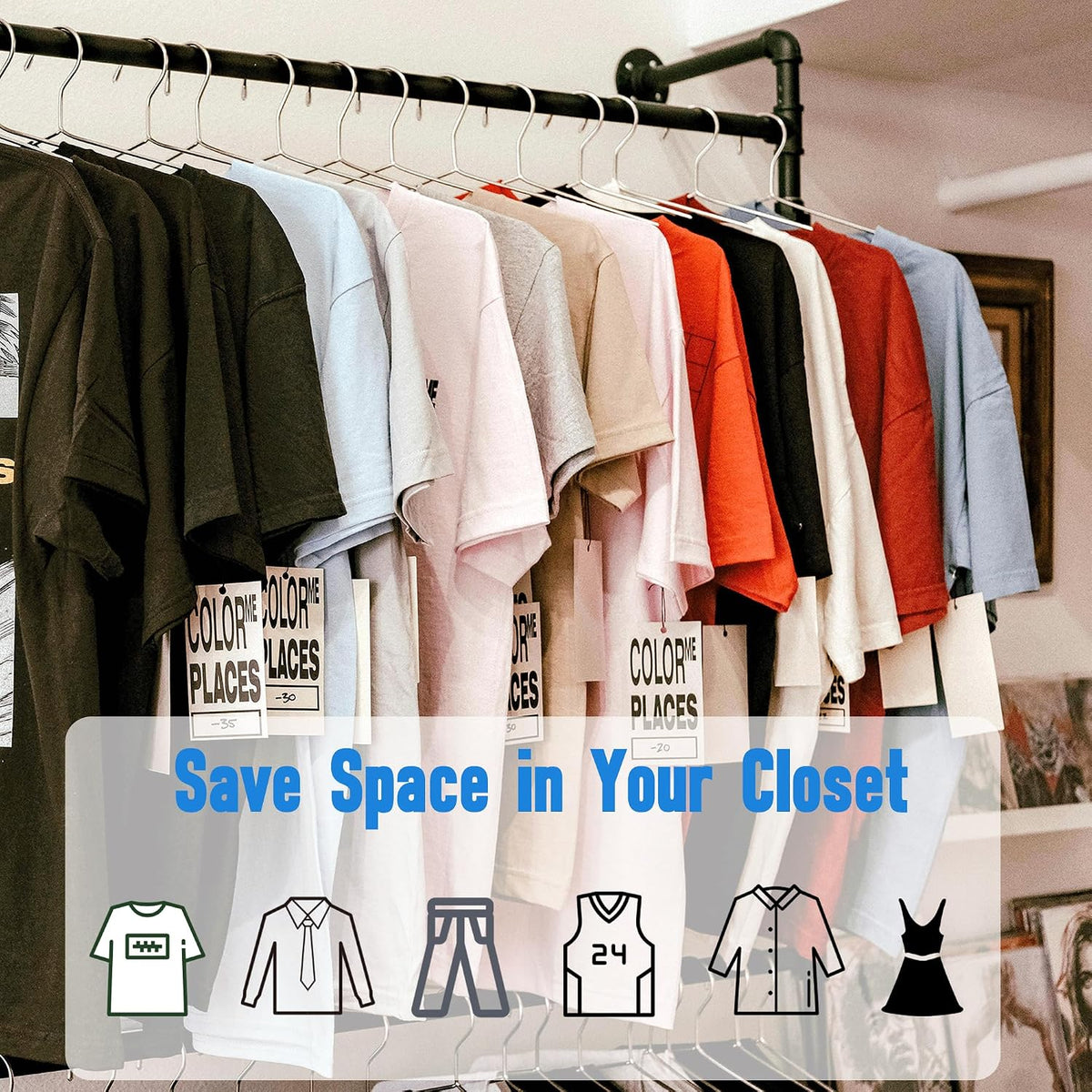 Wire Hangers 100 Pack, Heavy Duty, Space Saving, Stainless Steel, Silver, 16.5inches Closet Hangers for Hanging Coats, Suits, Jackets, Shirts,T-Shirt